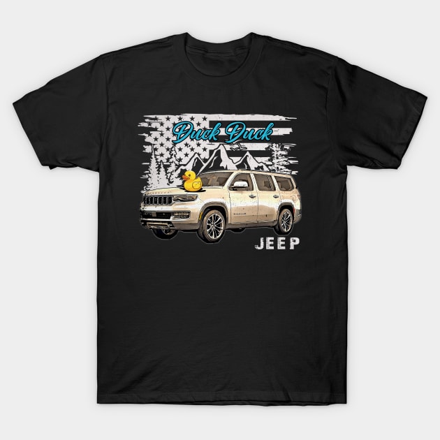 Jeep Wagoneer Car Form Vintage Artwork T-Shirt by A Cyborg Fairy